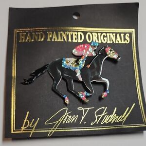 Hand Painted Horse Brooch